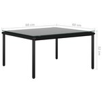 vidaXL Salon de jardin 6 Pièces avec coussins Noir PVC