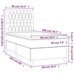 vidaXL Sommier à lattes de lit avec matelas Crème 90x200 cm Tissu