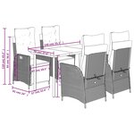 vidaXL Ensemble à manger de jardin 5 Pièces et coussins marron poly rotin