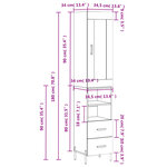 vidaXL Buffet haut Blanc 34 5x34x180 cm Bois d'ingénierie