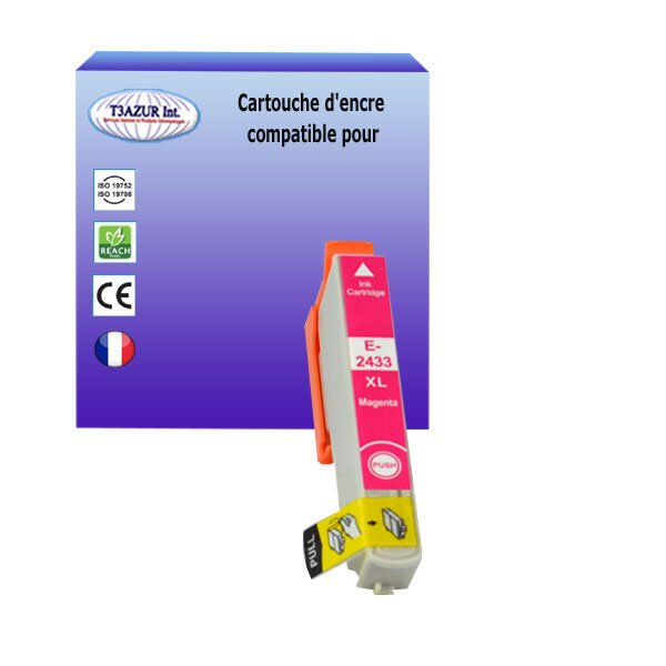 Cartouche Compatible pour Epson T2433 / T2423 Magenta - T3AZUR