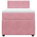 vidaXL Sommier à lattes de lit avec matelas Rose 100x200 cm Velours