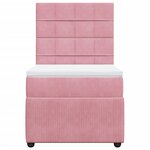 vidaXL Sommier à lattes de lit et matelas Rose 80x200 cm Velours