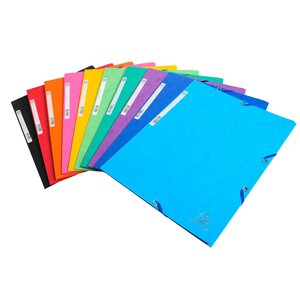 Chemises À Élastiques Carte Lustrée 3 Rabats - Couleurs Assorties - X 50 - Exacompta