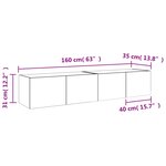 vidaXL Meubles TV muraux et lumières LED 2Pièces sonoma gris 80x35x31 cm