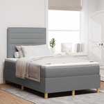 vidaXL Lit à ressorts avec matelas gris clair 120x200 cm tissu