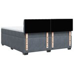 vidaXL Sommier à lattes de lit et matelas Gris foncé 200x200cm Velours