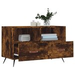 vidaXL Meuble TV Chêne fumé 80x36x50 cm Bois d'ingénierie