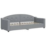 vidaXL Lit de jour avec gigogne et tiroirs gris clair 80x200 cm tissu