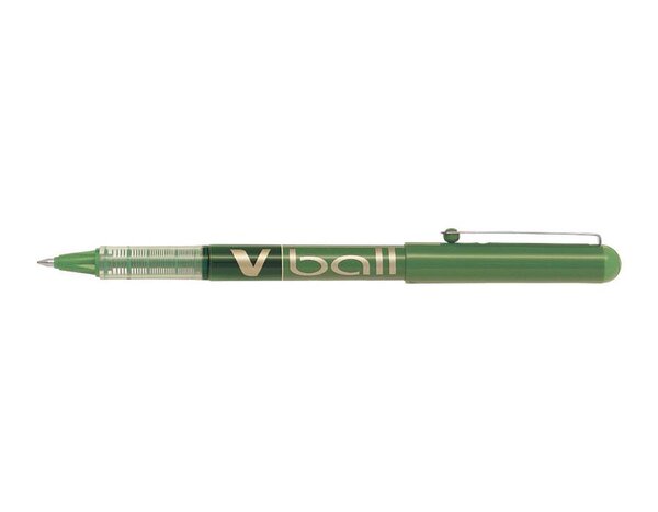 Stylo roller V Ball VB7 encre liquide Pte métal Moyenne Vert PILOT