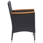 vidaXL Mobilier à dîner de jardin et coussins 5Pièces Résine tressée Noir