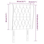 vidaXL Tête de lit avec oreilles Gris foncé 83x23x118/128 cm Tissu