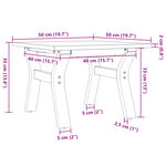 vidaXL Table basse cadre en Y 50x50x35 cm bois de pin massif et acier