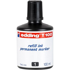 Recharge d'encre T100 ml Goutte à Goutte pour Marqueur Permanent Noir EDDING