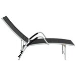 vidaXL Chaise longue Textilène et aluminium Noir