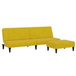 vidaXL Canapé-lit à 2 places avec repose-pied jaune velours