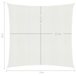 vidaXL Voile d'ombrage 160 g/m² Blanc 3x3 m PEHD