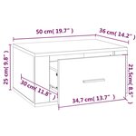 vidaXL Tables de chevet murales 2 Pièces Sonoma gris 50x36x25 cm