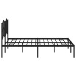 vidaXL Cadre de lit métal avec tête de lit noir 183x213 cm