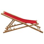 vidaXL Chaise de terrasse bambou et toile rouge