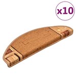 vidaXL Tapis d'escalier autoadhésifs 10 Pièces 65x21x4 cm Beige