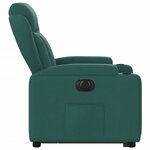 vidaXL Fauteuil inclinable électrique vert foncé tissu