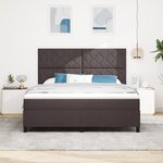 vidaXL Lit à sommier avec matelas marron foncé super king en tissu