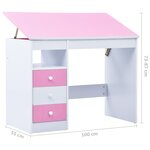 vidaXL Bureau pour enfants Inclinable Rose et blanc