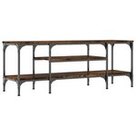 vidaXL Meuble TV chêne fumé 121x35x45 cm bois d'ingénierie et fer
