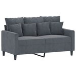 vidaXL Ensemble de canapés 4 Pièces avec coussins Gris foncé Velours