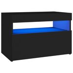 vidaXL Meubles TV avec lumières LED 2 Pièces Noir 60x35x40 cm