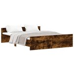 vidaXL Cadre de lit tête de lit et pied de lit chêne fumé 150x200 cm