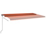 vidaXL Auvent automatique capteur de vent/LED 6x3 m Orange et marron