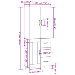 vidaXL Buffet haut Noir 69 5x34x180 cm Bois d'ingénierie