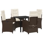 vidaXL Ensemble de salle à manger de jardin 5 pièces avec coussins en rattan poly brun