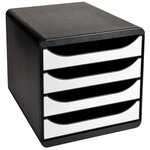 Module De Classement Big Box 4 Tiroirs Glossy - Blanc Brillant - Exacompta