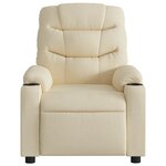vidaXL Fauteuil inclinable Crème Tissu