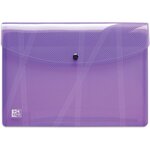 Lot de 5 porte-documents Hawai A4 en plastique transparent 5 couleurs OXFORD
