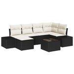 vidaXL Ensemble de canapé de jardin 6 pièces avec coussins marron en poly rattan