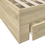 vidaXL Cadre de lit et tiroirs chêne sonoma 90x190cm bois d'ingénierie