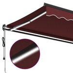 vidaXL Auvent rétractable automatique avec LED bordeaux 400x300 cm