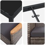 vidaXL Ensemble de salle à manger de jardin 3 pièces avec coussins en rattan poly gris