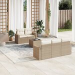 vidaXL Salon de jardin avec coussins 6 Pièces beige résine tressée
