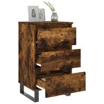 vidaXL Tables de chevet 2 Pièces chêne fumé 40x35x69 cm bois ingénierie