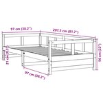 vidaXL Lit de jour sans matelas cire marron 90x200 cm bois pin massif
