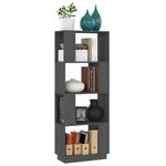 vidaXL Bibliothèque/Séparateur de pièce Gris 51x25x132 cm Pin massif