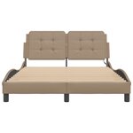 vidaXL Cadre de lit avec lumières LED cappuccino 140x200 cm similicuir