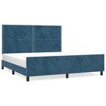 vidaXL Cadre de lit avec tête de lit Bleu foncé 180x200 cm Velours