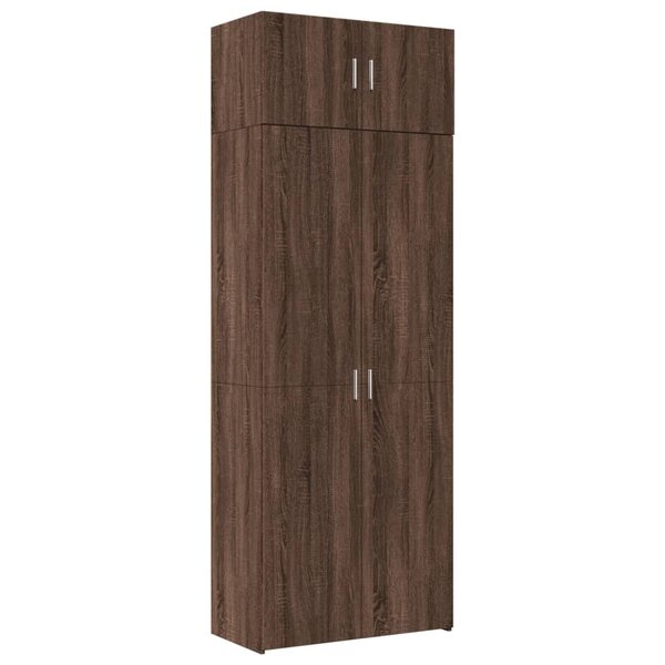 vidaXL Armoire de rangement chêne brun 80x42 5x225cm bois d'ingénierie