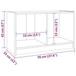 vidaXL Meuble TV Blanc 70x33x42 cm Bois de pin massif